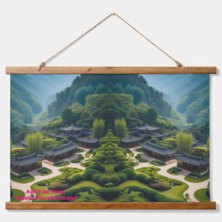 Serene Zen Garden Landscape Tapestry  Hangend Wandkleed