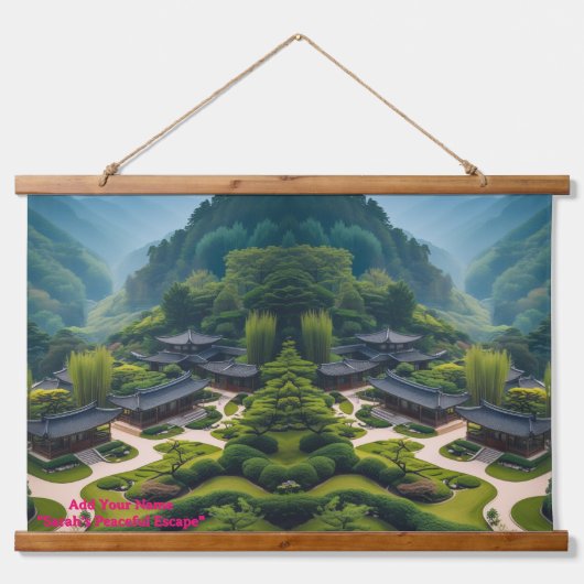 Serene Zen Garden Landscape Tapestry  Hangend Wandkleed (Voorkant)