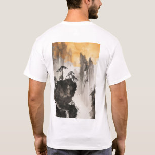 Serene Zen Landschap Minimalistisch Schilderen T-s T-shirt