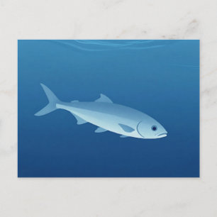 Serene Zilveren Vis Blauwe Oceaan Briefkaart