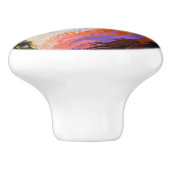 Serene zomer kat olieverfschilderij keramische knop (Zijkant)