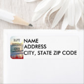 Serene zonsondergang boven de oceaan Gelukkige Ver Etiket (Insitu)