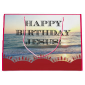 Serene zonsondergang boven de oceaan Gelukkige Ver Large Cadeautasje (Voorkant)