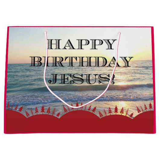 Serene zonsondergang boven de oceaan Gelukkige Ver Large Cadeautasje (Voorkant)