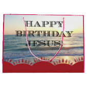 Serene zonsondergang boven de oceaan Gelukkige Ver Large Cadeautasje (Achterkant)