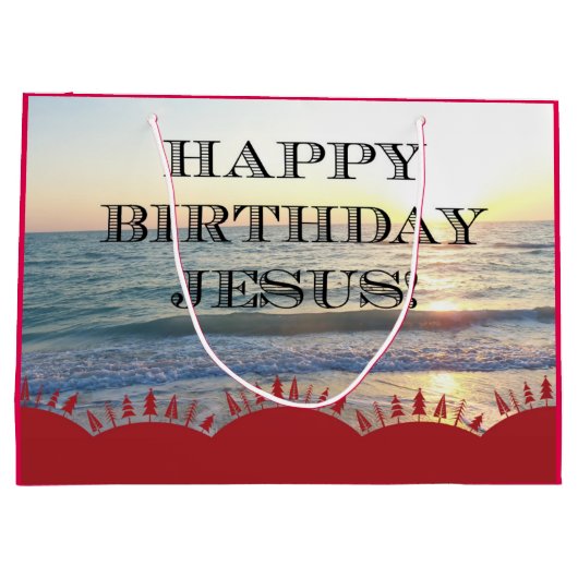 Serene zonsondergang boven de oceaan Gelukkige Ver Large Cadeautasje (Achterkant)