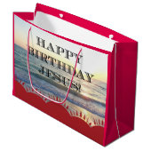 Serene zonsondergang boven de oceaan Gelukkige Ver Large Cadeautasje (Voorkant Gekanteld)