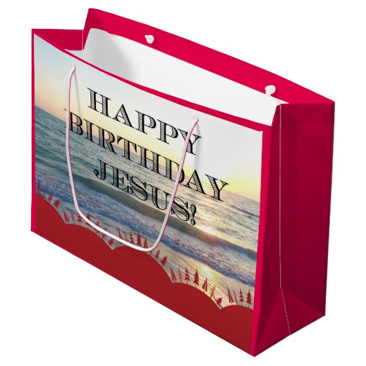 Serene zonsondergang boven de oceaan Gelukkige Ver Large Cadeautasje (Voorkant Gekanteld)