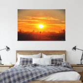 Serene Zonsondergang Boven Open Velden Canvas Afdruk (Insitu (Slaapkamer))