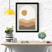 Serene zonsondergang over de bergen foto afdruk