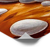 Serene zonsondergang over een meer met zeilboot poster (Hoek)