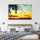 Serene Zonsondergang over het Platteland Canvas Afdruk (Insitu (Slaapkamer))