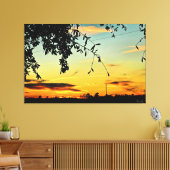 Serene Zonsondergang over het Platteland Canvas Afdruk (Insitu (Woonkamer))