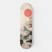 Serene Zonsondergang Over Mount Fuji Persoonlijk Skateboard (Voorkant)