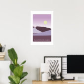 Serene Zonsondergang Over Woestijn Paarse Landscha Poster (Thuiskantoor)