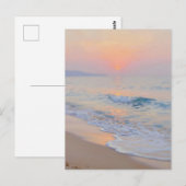 Serene Zonsondergang Strand Oceaan Gloed Briefkaart (Voorkant / Achterkant)