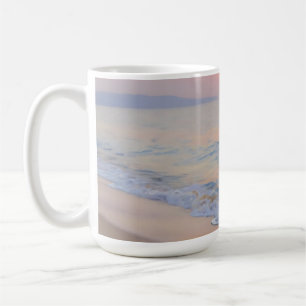 Serene Zonsondergang Strand Oceaan Gloed Koffiemok