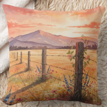 Serene Zonsondergang Wilde Bloemen Veld