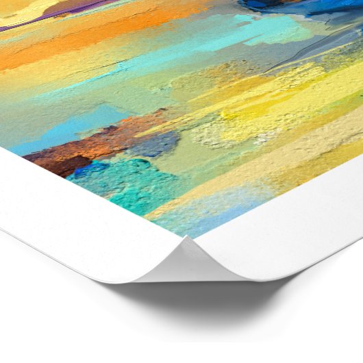 Serene Zonsondergang Zeilboot Kunst Poster (Hoek)