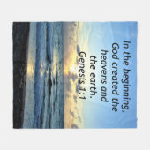 SERENE ZONSOPGANG GENESIS 1:1 FOTOSCHRIFT FLEECE DEKEN (Voorkant (Horizontaal))