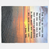 SERENE ZONSOPGANG JOHANNES 3:16 FOTOONTWERP FLEECE DEKEN (Voorkant (Horizontaal))