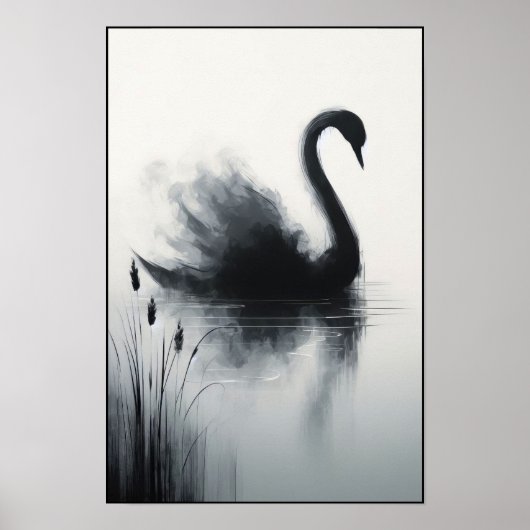 Serene zwaan in stille wateren poster (Voorkant)