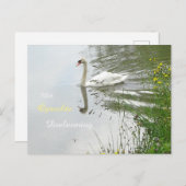 Serene Zwaan & Libelle Condoleance Ansichtkaart Briefkaart (Voorkant / Achterkant)