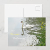 Serene Zwaan & Libelle Condoleance Kaart (Voorkant / Achterkant)