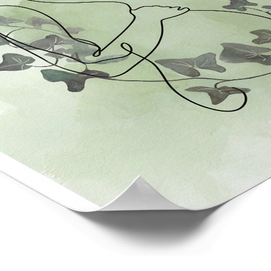 Serene zwangerschapsilhouette met klimop saliegroe poster (Hoek)