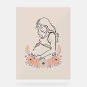 Serene zwangerschapslijn kunst acryl bord (Voorkant)