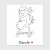 Serene zwangerschapslijn kunst minimalistische Sti Sticker (Vel)