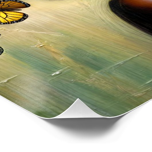 Serene zwarte meid met afro en bloemenkrans perfect poster (Hoek)