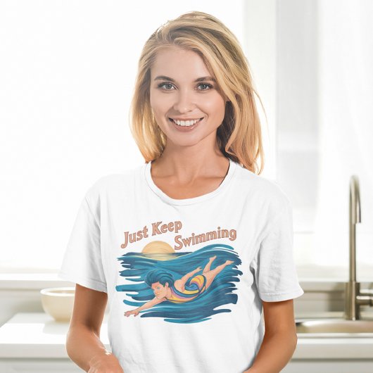 Serene Zwemmen: gewoon blijven zwemmen T-shirt