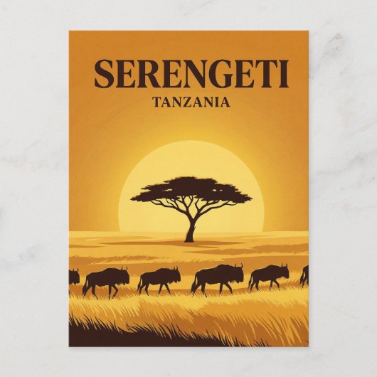 Serengeti, Arusha, Mara Briefkaart (Voorkant)