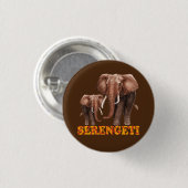 Serengeti Elephant Ronde Button 3,2 Cm (Voorkant /achterkant)