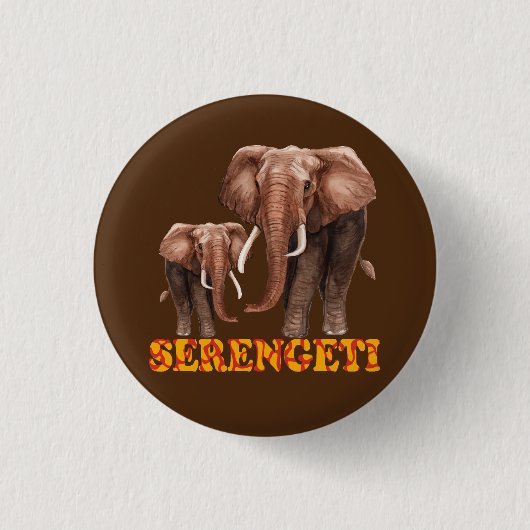 Serengeti Elephant Ronde Button 3,2 Cm (Voorkant)