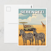 Serengeti National Park Tanzania Zebras Briefkaart (Voorkant / Achterkant)