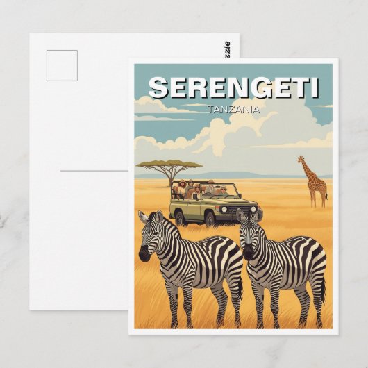 Serengeti National Park Tanzania Zebras Briefkaart (Voorkant / Achterkant)