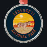 Serengeti National Park Zebra Travel Art Vintage Metalen Ornament<br><div class="desc">Serengeti vectorkunstwerk ontwerp. De Serengeti staat bekend om de grootste jaarlijkse diermigratie ter wereld.</div>