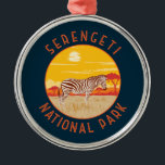 Serengeti National Park Zebra Travel Art Vintage Metalen Ornament<br><div class="desc">Serengeti vectorkunstwerk ontwerp. De Serengeti staat bekend om de grootste jaarlijkse diermigratie ter wereld.</div>