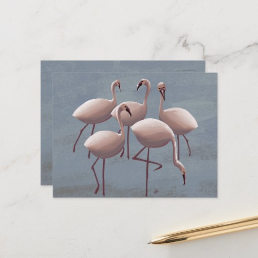 Serengeti Pink Flamingos | safari in het wild Briefkaart (Voorkant / Achterkant in situ)