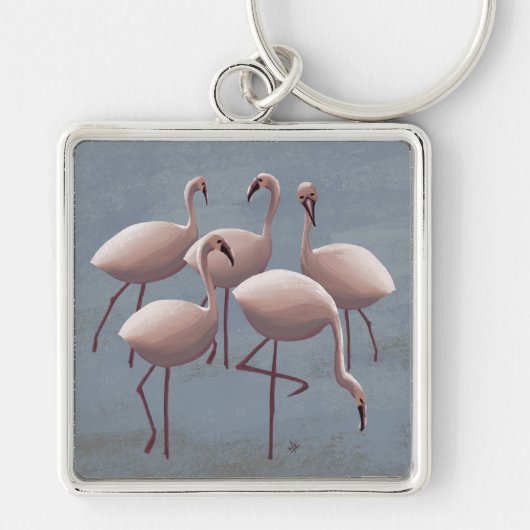 Serengeti Pink Flamingos | safari in het wild Sleutelhanger (Voorkant)