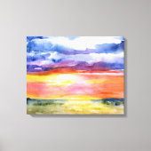 Serengeti Plains, Afrika, Waterverf, Wall Art Canvas Afdruk (Voorkant)