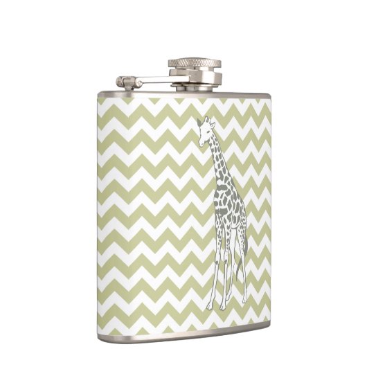 Serengeti Safari Chevron met Pop Art Giraffe Heupfles (Rechts)