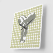 Serengeti Safari Dot met Pop Art Elephant Vierkante Klok (Hoek)