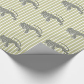 Serengeti Safari Stripe met Leopard Cadeaupapier (Hoek)