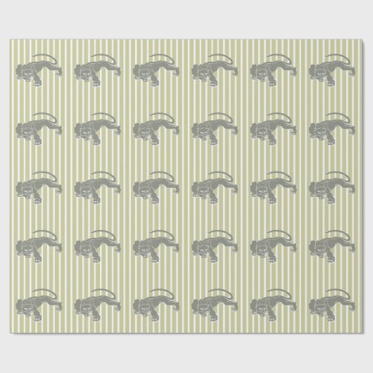 Serengeti Safari Stripe met Leopard Cadeaupapier (Vlak)