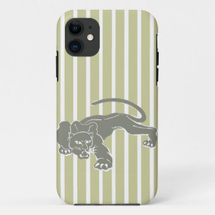 Serengeti Safari Stripe met Leopard iPhone 11 Hoesje