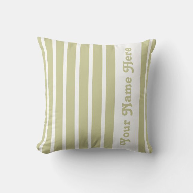 Serengeti Safari Stripe Pillow met naam Kussen (Voorkant)