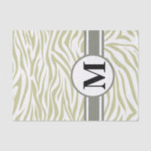 Serengeti Safari Zebra met monogram Tissuepapier (Voorkant)